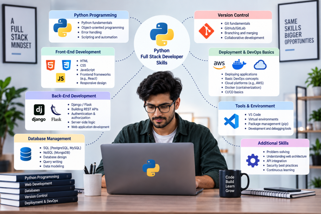 Skills required for a Python full stack developer